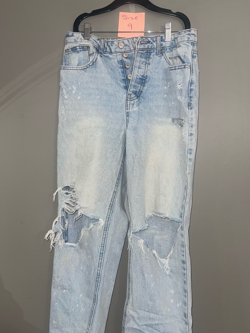 High-Rise Light Blue Distressed Women’s Jeans